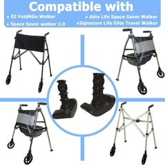 4 PCS Walker Ski Glides 4302 for EZ Fold-N-Go Walker and Able Life Space Save…