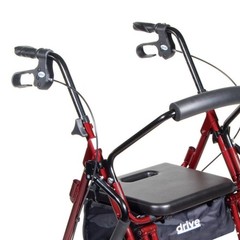 drive Duet Transport Chair Rollator Walker 300 lbs. Aluminum Burgundy 795BU