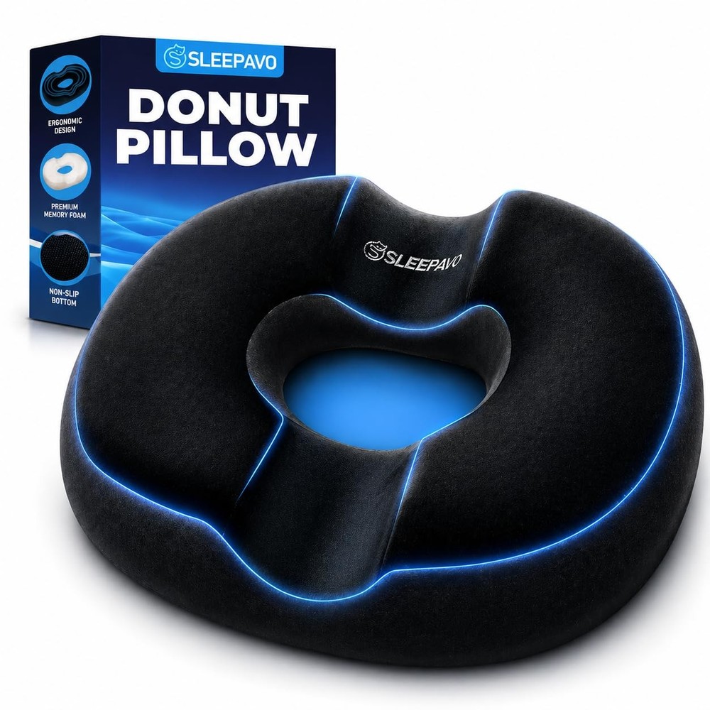 Sleepavo Butt Donut Pillow for Tailbone Pain Relief Cushion Medium – Hemorrho.