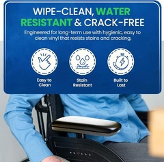 Stylish and Comfortable Black Vinyl 10″ Wheelchair Armrests – Easy DIY Upgrade