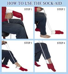 Deluxe Sock Aid – Socks Helper with Foam Handles for Regular Socks