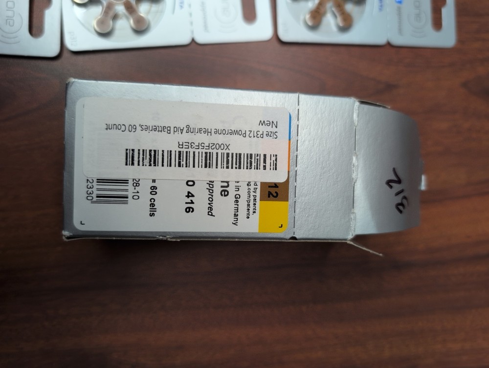 Power One Size 312 Hearing Aid Batteries 60 Count PR41 Varta Wireless Approved N