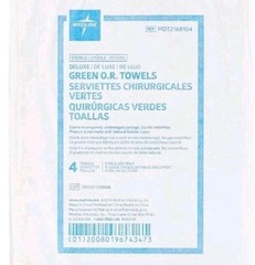 Medline MDT2168304 Deluxe Sterile Disposable Surgical Towels Green – 4 Pack