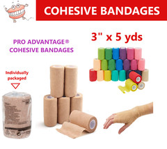 Self Adherent Cohesive Wrap Bandage Sports Athletic Tape 1″ x 5, 2″ x 5, 3″ x 5