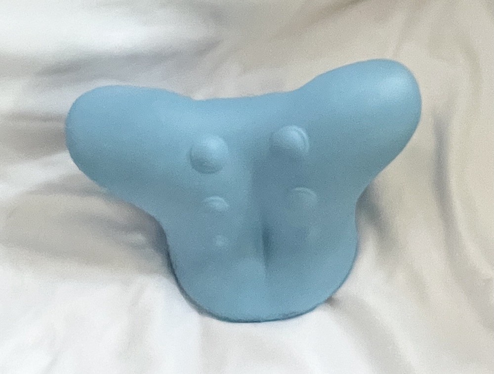 Neck and Shoulder Relaxer Cervical Stretcher Traction Pillow Blue