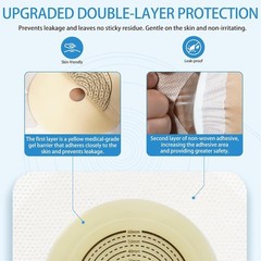 10 Pack Skin Barrier with Non-Woven Border for Two Piece Colostomy Bags 60mm Max