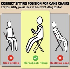 Holds 400 lbs Folding Cane w/ Seat | Durable Stable Walking | 19.69” Seat Height