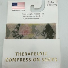 Celeste Stein Therapeutic Compressions Knee Length Women’s Socks Size 5-11 Roses