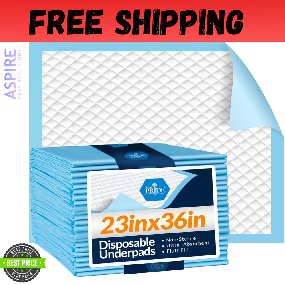 MED PRIDE Disposable Underpads 23“ X 36“ Incontinence Pads, Chux, Bed Covers,