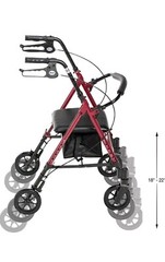 Drive Medical Adjustable Height Rollator with 6 Inches Wheels – Red (RTL10261RD)