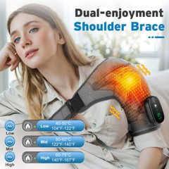Electric Heated Shoulder Massager with Vibration Massage Brace Joint Pain Relief