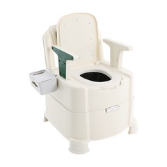Floor Standing Bedside Commode w/Induction Portable Toilet for Elderly Disabled