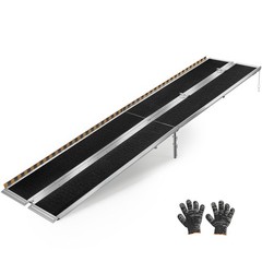 Uimoso 10FT Portable Aluminum Folding Ramp for Wheelchairs, Non-Slip 800lbs Load