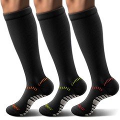 KEMISANT Compression Socks 3Pairs,Sports Small-Medium, 3pairs-black8304