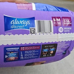 Always Discreet Incontinence Underwear for Women S/M Maximum 19 Ct 360 FormFit