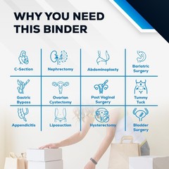 Abdominal Binder 12″ 4-Panel Post-Surgery 75″-90″ Latex-Free Made in USA