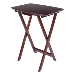 Winsome Darlene Set Of 2 Foldable Snack Tables 26 In Walnut Easy To Store