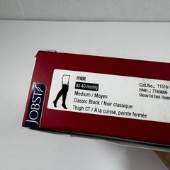 Jobst Compression Stockings Opaque Black Medium Thigh High 30-40 MmHg New