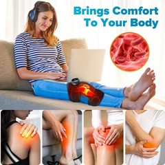Electric Heated Vibration Knee Joint Brace Therapy Shoulder Massager Pain Relief