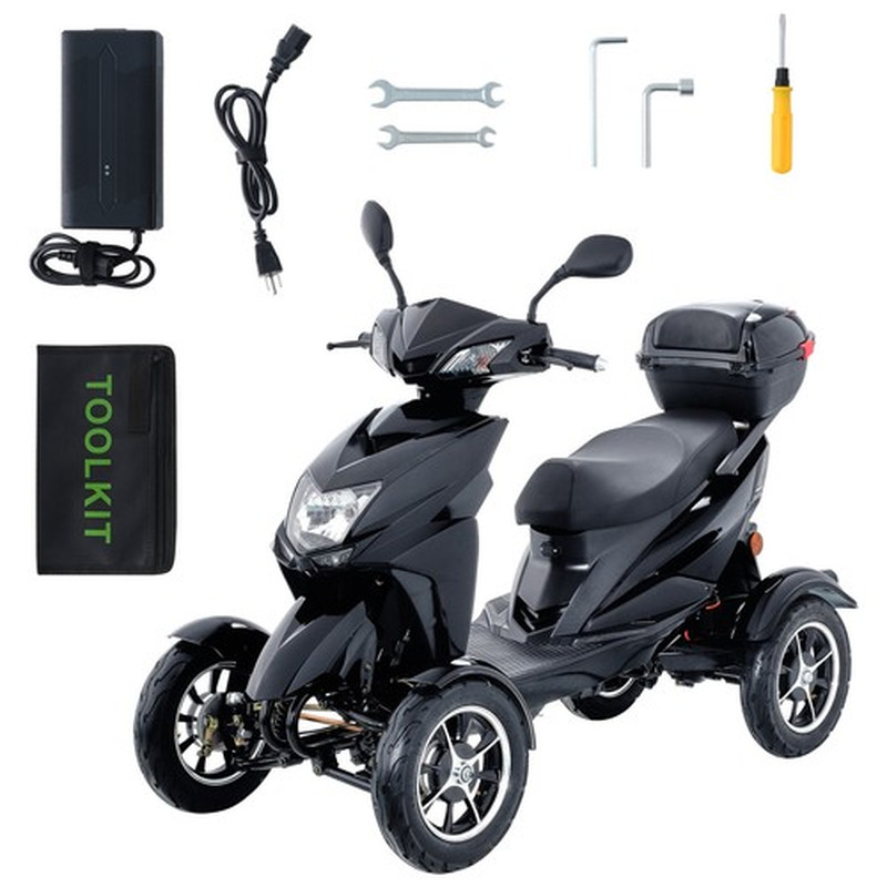 Heavy Duty 4-Wheel Mobility Scooters 40 Miles 3-Speed 500W 450Lbs Capacity