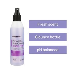 McKesson Rinse-Free Perineal Wash Scented Skin Cleanser 8 oz Pump Bottle 1 Ct