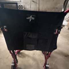 Medline Transport Wheelchair w/ Detachable Footrests, 4-Wheel Red/Black