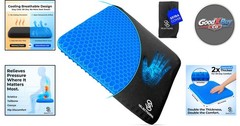 Double-Thick Gel Seat Cushion for Pressure Relief Office Car Travel Blue 16.5…