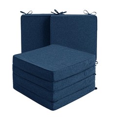 Outdoor Chair Cushions, Water-Resistant 18.5″ x 16″ 6 Pack, Navy Blue