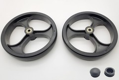 Heavy Duty 8″ Rear Wheel Assembly for Rollator Walker, Solid 3 Rib Caster, Unive