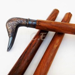 Brass Duck Head Handle Antique Designer Wooden Vintage Walking Cane Style Stick