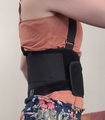 DJ Orthopedics Back Brace Support, Adjustable Shoulder Straps, Medium, Black