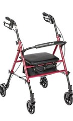 Drive Medical Adjustable Height Rollator with 6 Inches Wheels – Red (RTL10261RD)