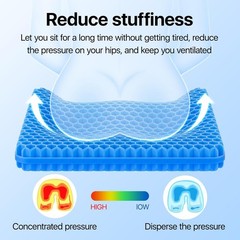 Thick Double-Layer Gel Cushion 18.9×17.7 for Home, Office, Car & Wheelchair