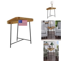 Convenience Concepts Lunar Triangle Wedge End Table 27″ Oak Driftwood/Black