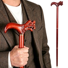 Handcrafted Solid Wood Walking Cane, 3-Section Detachable Brass Joints, Carve…