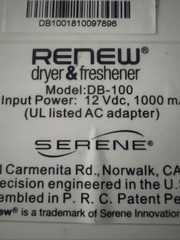 Serene Renew Innovation Hearing Aid Dryer Freshener Model DB-100 , See Des