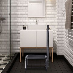 Medical Step Stool with Handle and Non Skid Rubber Platform