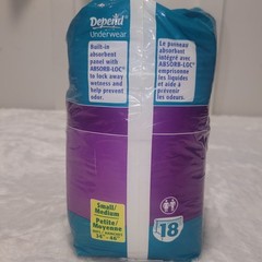 Depend Underwear Brief Super Plus 18 Pack 2002 Sm-Med RARE! Open 2 Used. Only 16