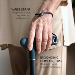Deluxe Cane, Extra-Tall Adjustable Design up to 42 in, 350 lb Weight Capacity,
