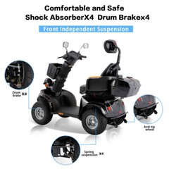 1000W 4-Wheel Mobility Scooter 60V 20AH 15mph 31 Miles for Adult Senior 500LBS