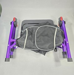 Aojin WB-2310 Folding Rollator Walker with Seat Purple Mobility Aid Open Box