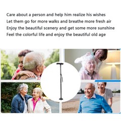 Collapsible Alarm Walking Stick With LED Non-slip Adjustable Safety Walking Cane