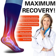 S M L 2XL 3XL 4XL Compression Socks Women Men Wide Calf Flight Socks Knee High