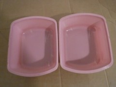 (LOT OF 2)Medline Graduated Rectangular Wash Basin,Rose Color, 6-Qt Each