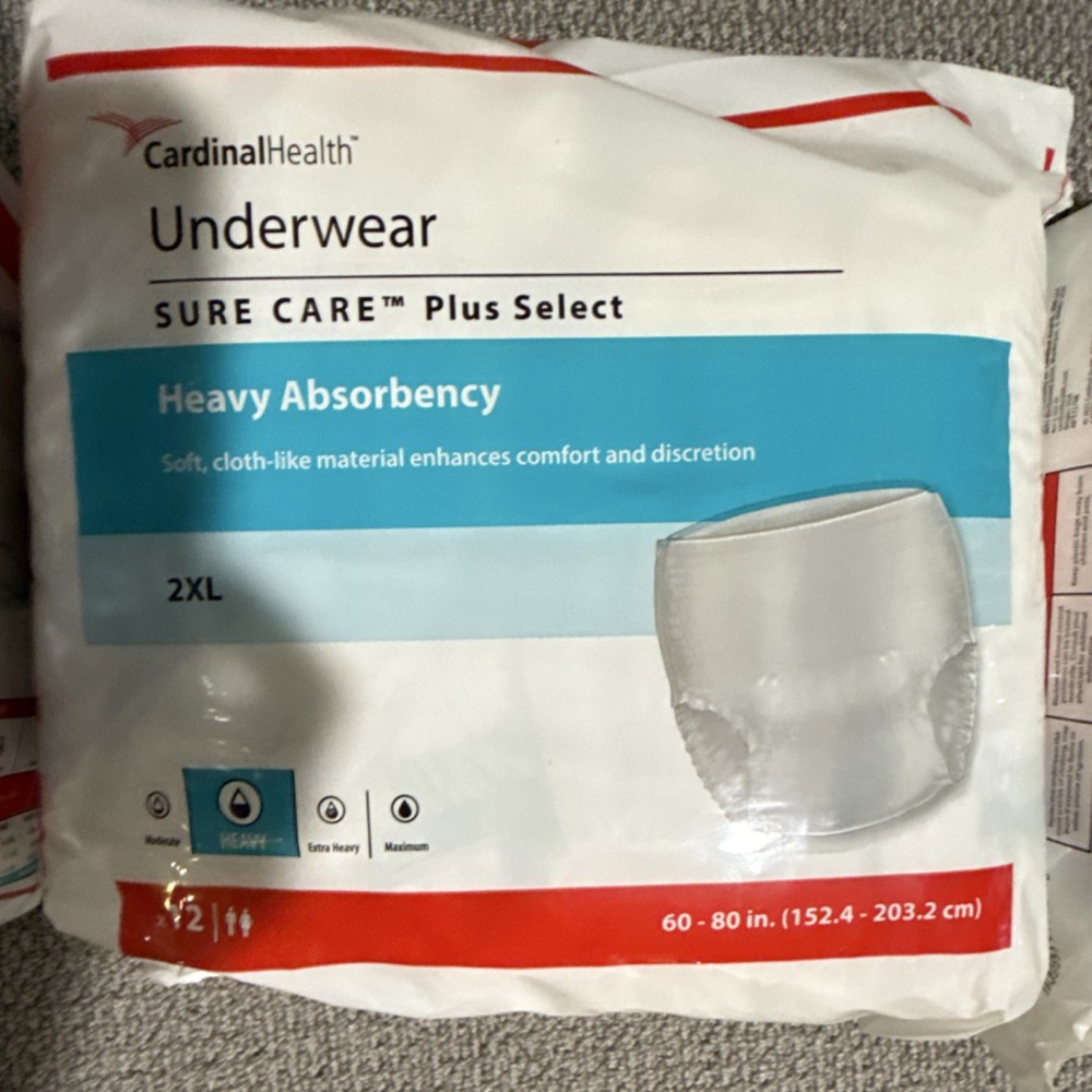 CardinalHealth Sure Care Plus Select Heavy Absorbency 2XL 60-80 in-48/4pk of 12