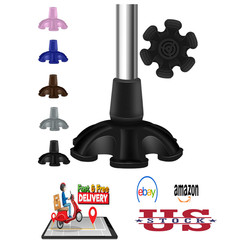 Heavy Duty Rubber Cane Tip 3/4 Inch Support Feet Self Standing for Walking Canes