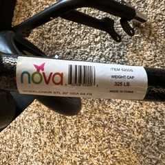 Nova 5000 Series WheelChair – 325lbs Max. 20” Seat Leg Rests Black