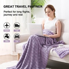 SOCHOW Travel Blanket for Airplane Train and Car, Soft 43″x60″, Dusty Purple