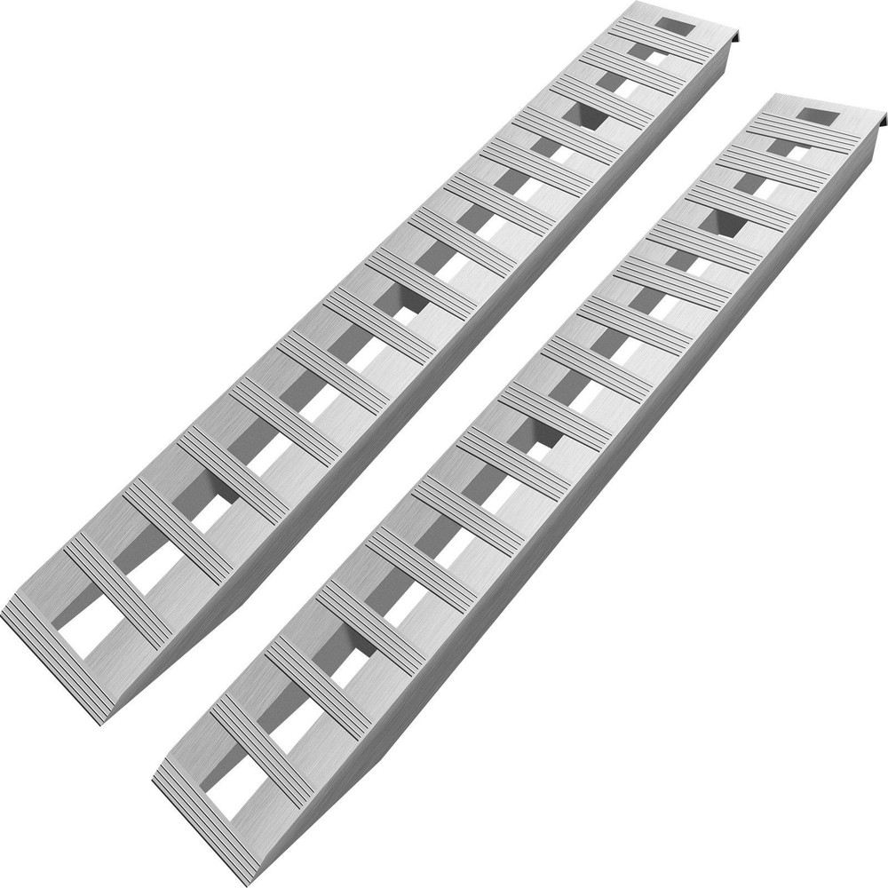 Dual Purpose 84x14in Heavy Gauge Aluminum Ramps Durable 6000lb Rated