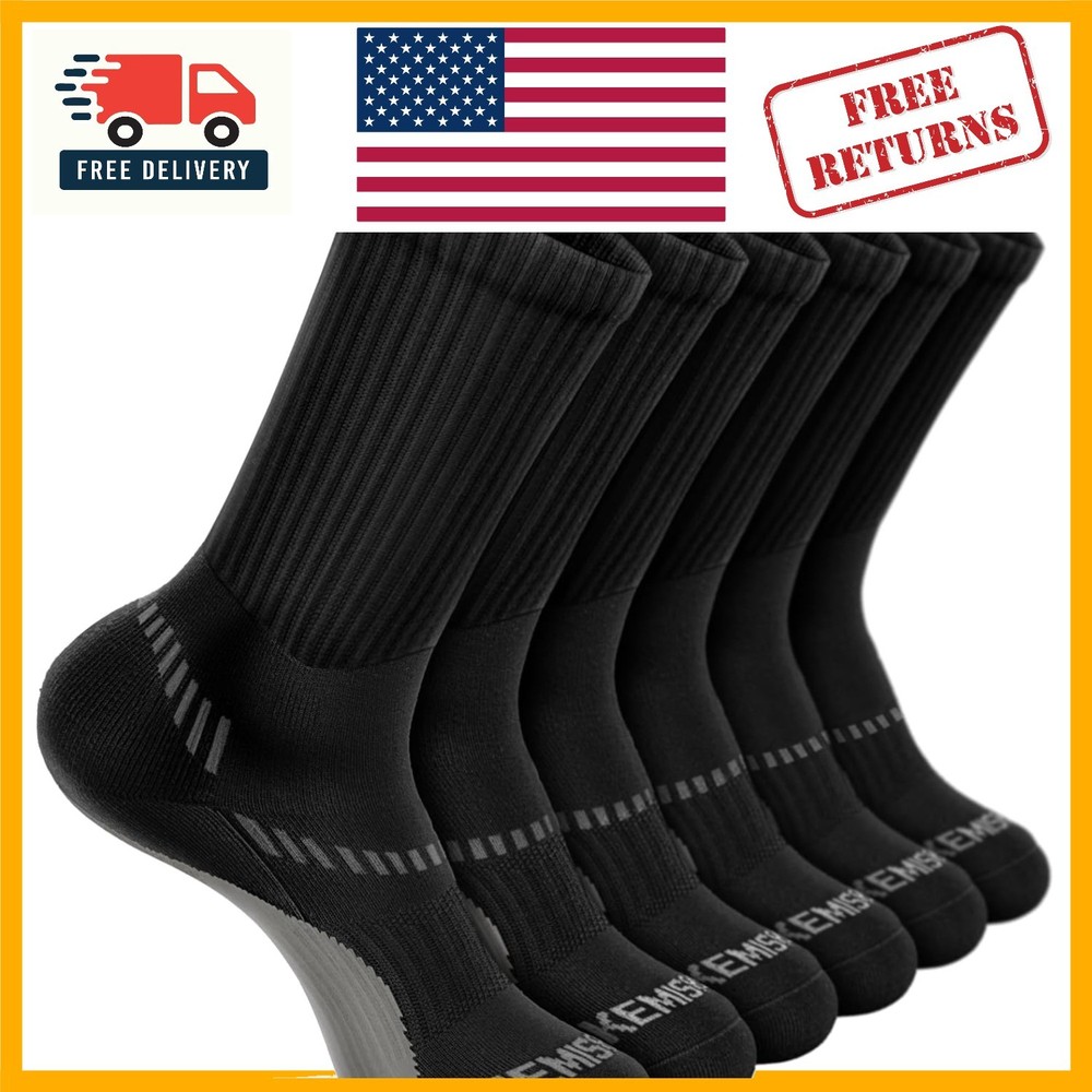 6 Pairs of Breathable Compression Socks for Men – Perfect for Active Lifestyle